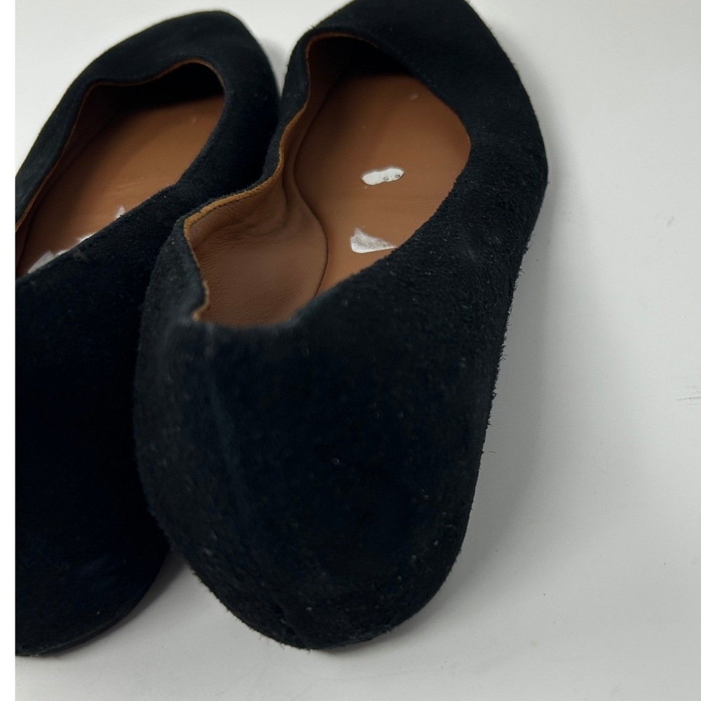 Aquatalia Black Suede Wedge Flats Made in Italy Womens Size 6.5 Almond Toe - Picture 8 of 9